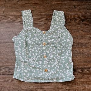 Light Green Floral Tank